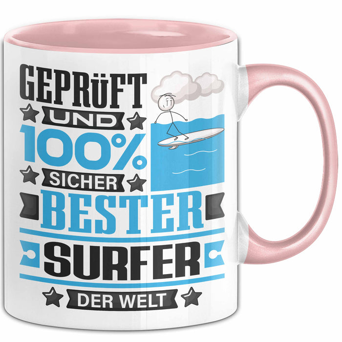Surfer Geschenk Lustiger Spruch für Surfer Geschenkidee Bester Surfer Der Welt Rosa Trendation