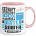 Surfer Geschenk Lustiger Spruch für Surfer Geschenkidee Bester Surfer Der Welt Rosa Trendation
