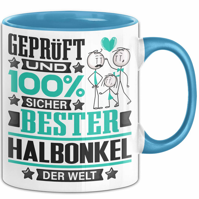 Halbonkel Geschenk Lustiger Spruch für Halbonkel Geschenkidee Bester Halbonkel Der Welt Blau Trendation