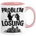Immobilienmakler Tasse Geschenk für Immo Verkäufer Männer Geschenkidee Problem und Lösung Immobilien Rosa Trendation