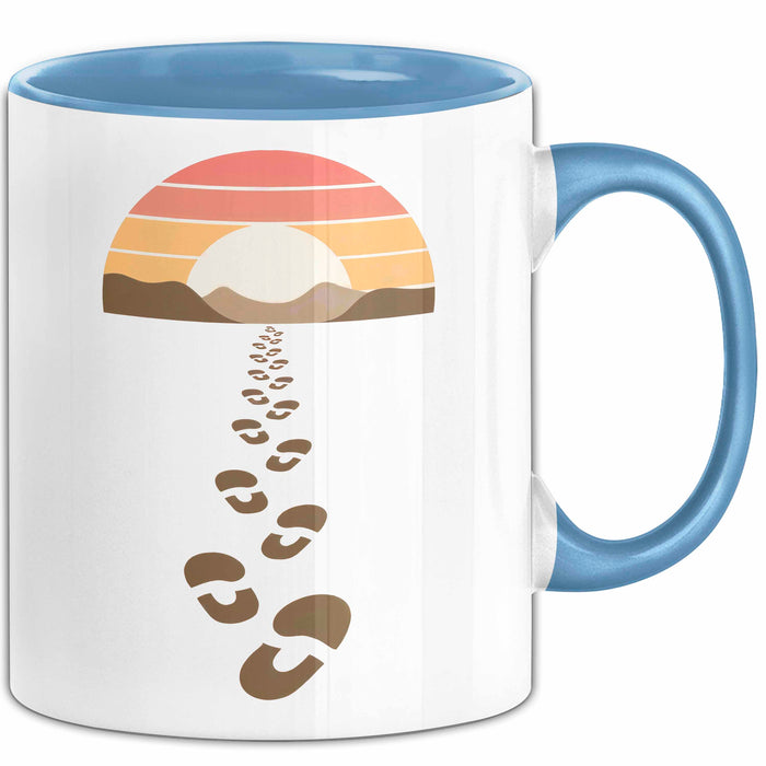 Wandern Tasse Geschenkidee Pfad Entdecker Lustiger Spruch Geschenkidee Lustig Blau Trendation