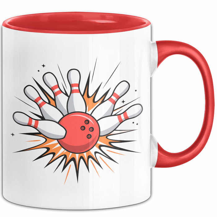 Bowling Fan Tasse Geschenkidee für Kegelzerstörer Rot Trendation