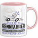 Rennfahrer Geschenk Tasse Ich Bin Rennfahrer Aber Sag Doch Einfach Superheld Lustige Geschenkdiee für Rennfahrer Kaffee-Becher Rosa Trendation