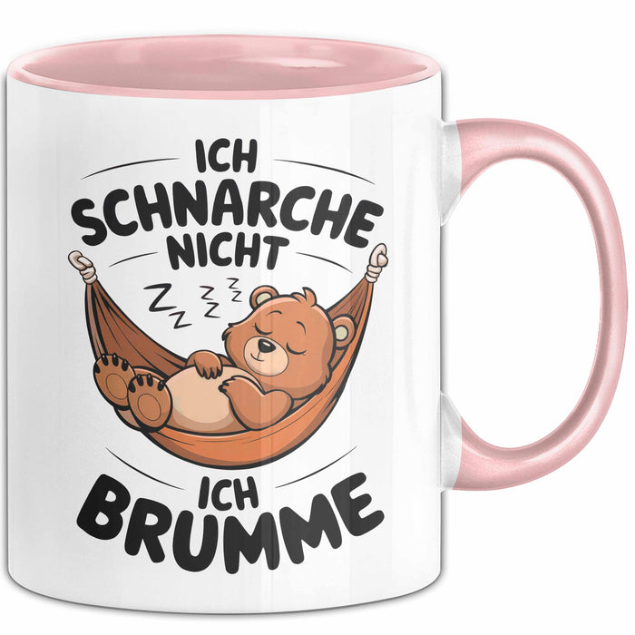 Schlafendes Bier Tasse Geschenk Lustige Geschenkidee Spruch Ich Schnarche Nicht Ich Brumme Rosa Trendation