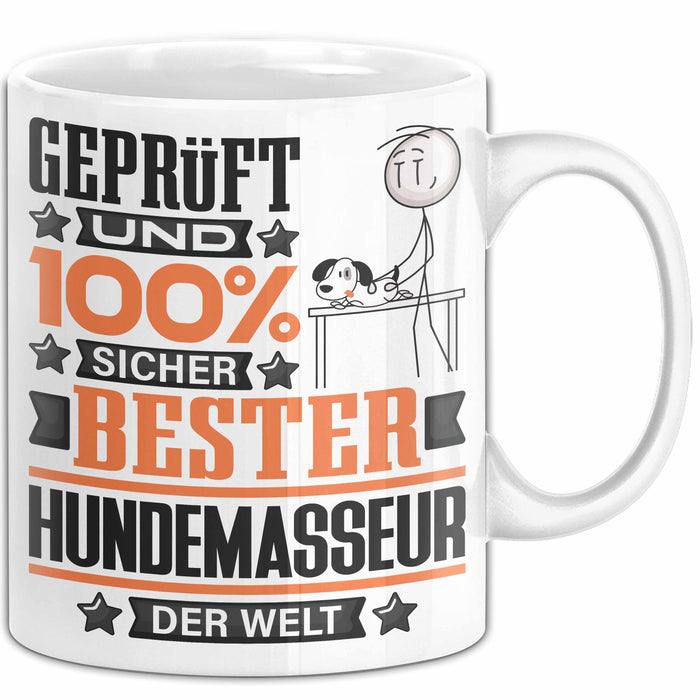 Hundemasseur Geschenk Lustiger Spruch für Hundemasseur Geschenkidee Bester Hundemasseur Der Welt Weiß Trendation