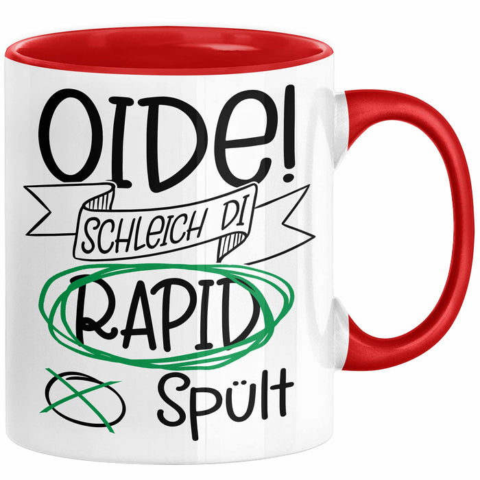 Österreich Dialekt Tasse Geschenk Oide Schleich Di Rapid Spült Oesterreich Rot Trendation