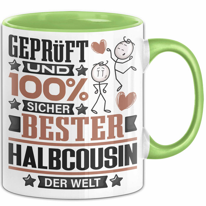 Halbcousin Geschenk Lustiger Spruch für Halbcousin Geschenkidee Bester Halbcousin Der Welt Grün Trendation