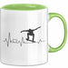 Skateboarder Geschenk Tasse Herzschlag Geschenkidee Jungs Skater Grün Trendation