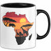 Afrika Karte Nashorn Tasse Geschenk Lustige Geschenkidee Spruch Schwarz Trendation