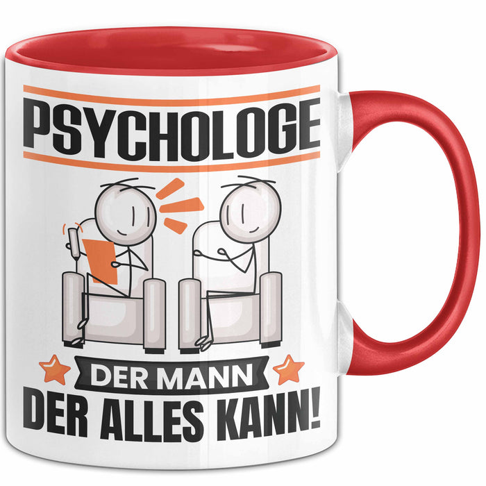 Psychologe Tasse Geschenk für Psychologe Der Mann Der Alles Kann Geschenkidee zum Geburtstag Rot Trendation