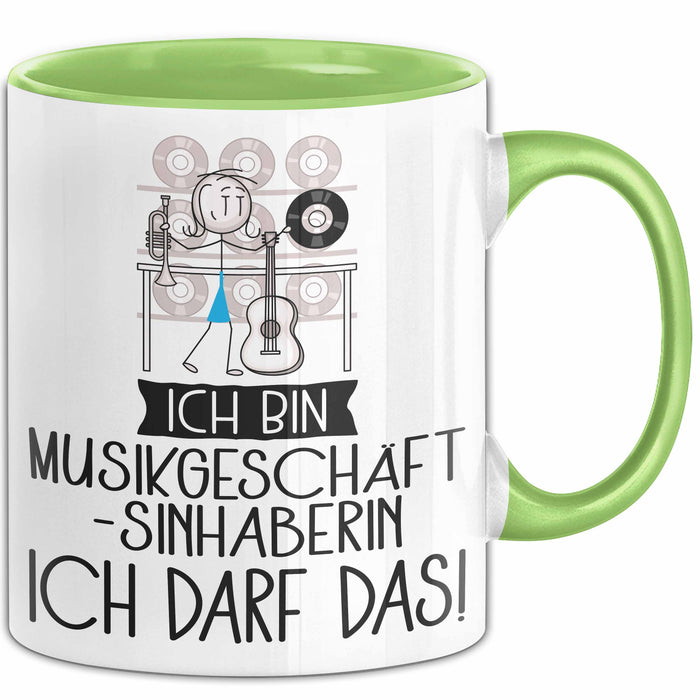 Geschenk für Musikgeschäftsinhaberin Tasse Lustige Geschenkidee Geburtstag Ich Bin Musikgeschäftsinhaberin Ich Darf Das Grün Trendation
