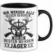 Jäger Tasse Geschenk Wir Werden Alle Gleich Geboren Nur Die Besten Werden Jäger Trendation