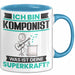 Komponist Tasse Geschenk für Komponist Geburtstag Lustiger Spruch Kaffee-Becher Was Ist Deine Superkraft Blau Trendation