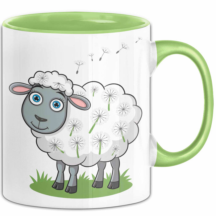 Schaf Tier Bauer Tasse Becher Geschenk Lustige Geschenkidee Spruch Grün Trendation