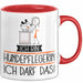 Geschenk für Hundepflegerin Tasse Lustige Geschenkidee Geburtstag Ich Bin Hundepflegerin Ich Darf Das Rot Trendation