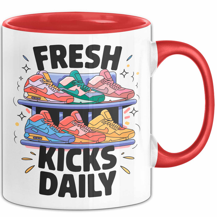 Sneakerhead Tasse Geschenk Lustige Geschenkidee Spruch Für Schuh Sammler Rot Trendation