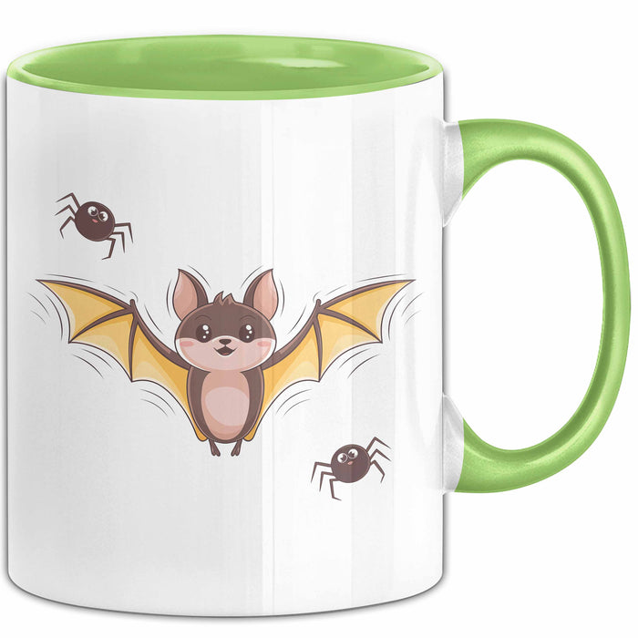 Vampir Fledermaus Halloween Feier Tasse Geschenk Lustige Geschenkidee Spruch Grün Trendation
