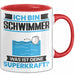 Schwimmer Tasse Geschenk für Schwimmer Geburtstag Lustiger Spruch Kaffee-Becher Was Ist Deine Superkraft Rot Trendation