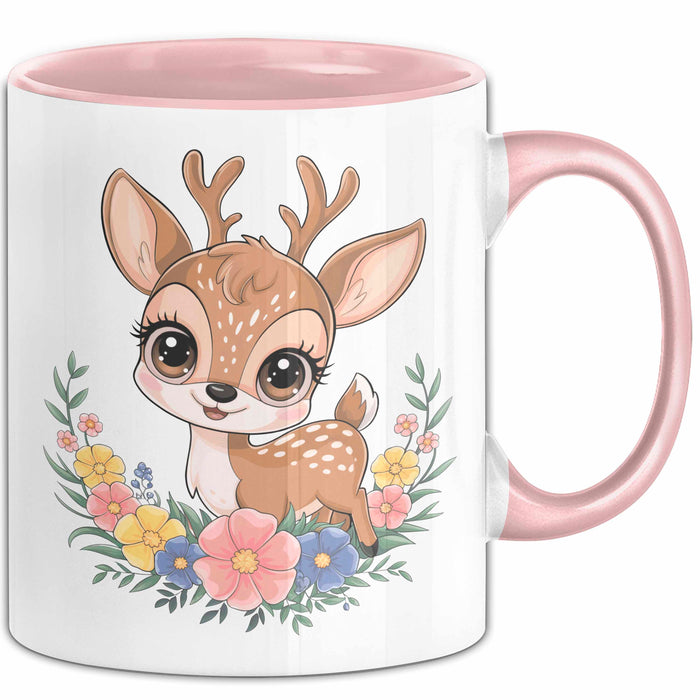 Hirsch Tier Tasse Geschenk Lustige Geschenkidee Spruch Rosa Trendation