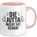 Jutta Tasse Geschenk Die Jutta Macht Dat Schon Geschenkidee Becher mit Name Rosa Trendation