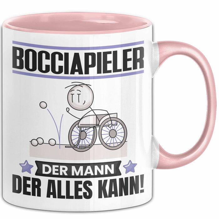 Bocciapieler Tasse Geschenk für Bocciapieler Der Mann Der Alles Kann Geschenkidee zum Geburtstag Rosa Trendation