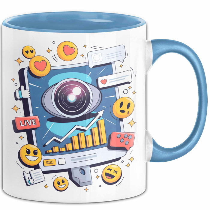 Live Streamer Tasse Geschenk Lustige Geschenkidee Spruch Für Online Kreative Blau Trendation