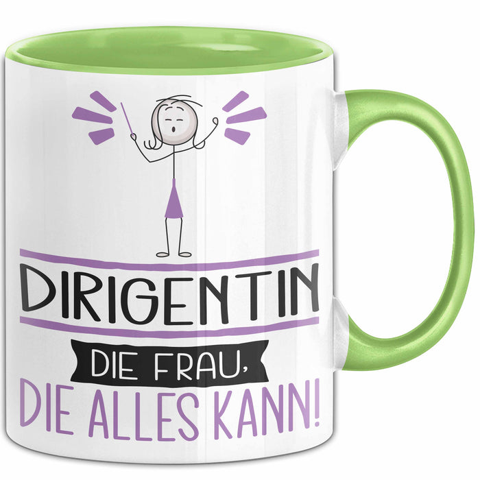 Dirigentin Geschenk Tasse Becher Die Frau Die Allen Kann Geschenkidee für eine Dirigentin Lustig Grün Trendation