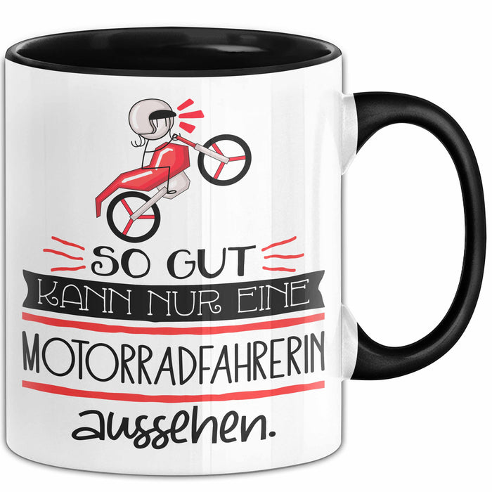 Motorradfahrerin Geschenk Tasse So Gut Kann Nur Eine Motorradfahrerin Aussehen Geschenkidee Geburtstag Weihnachten Lustig Trendation