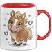 Pferdeliebhaber Tasse Geschenkidee für Reitsport Rot Trendation