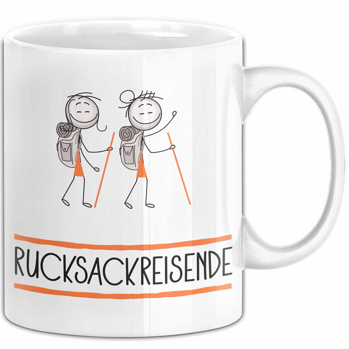 Geschenk für Rucksackreisende Tasse Lustige Geschenkidee Geburtstag Ich Bin Rucksackreisende Ich Darf Das Weiß Trendation