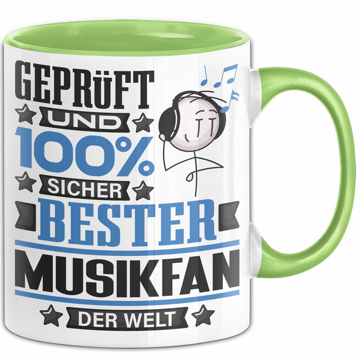 Musikfan Geschenk Lustiger Spruch für Musikfan Geschenkidee Bester Musikfan Der Welt Grün Trendation