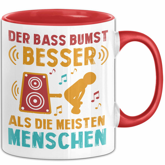 Open Air Musikkonzert Sarkasmus Tasse Geschenk Lustige Geschenkidee Spruch Der Bass Bumst Besser Als Die Meisten Menschen Rot Trendation