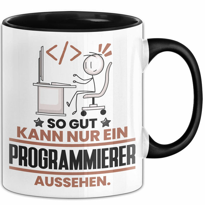 Programmierer Geschenk Tasse So Gut Kann Nur Ein Programmierer Aussehen Geschenkidee Kaffee-Becher Schwarz Trendation