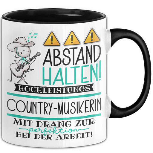 Country-Musikerin Tasse Geschenk Lustig Abstand Halten Hochleistungs-Country-Musikerin Mit Drang Zur Perfektion Bei Der Arbeit Trendation