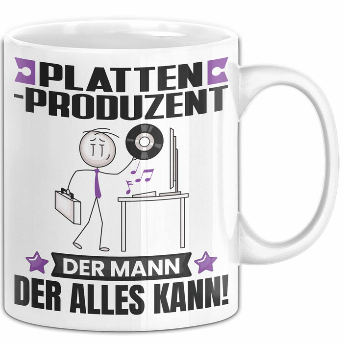 Plattenproduzent Tasse Geschenk für Plattenproduzent Der Mann Der Alles Kann Geschenkidee zum Geburtstag Weiß Trendation