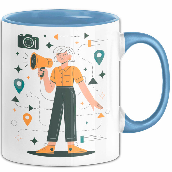Reiseführer Tasse Geschenk Lustige Geschenkidee Spruch Für Reise Leiter Blau Trendation
