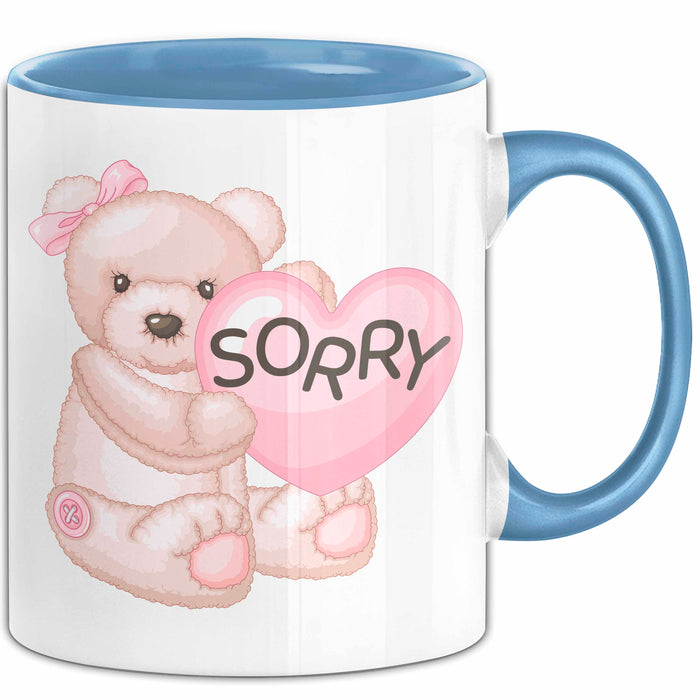 Entschuldigung Tasse Es Tur Mir Leid Geschenkidee Sorry Becher Blau Trendation