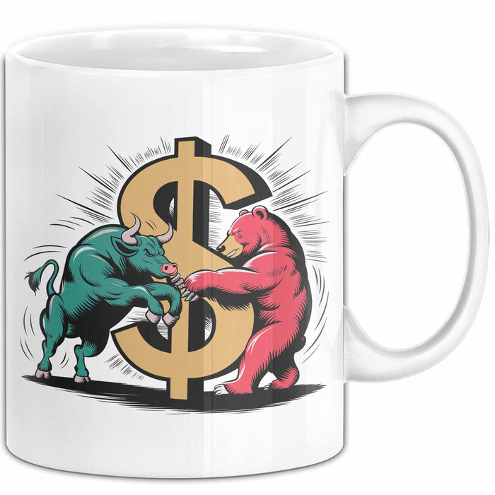 Börsenhändler Tasse Geschenkidee für Wall Street Fans Weiß Trendation