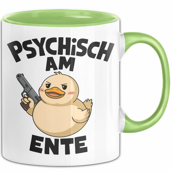 Sarkasmus Sarkastisch Tasse Geschenk Lustige Geschenkidee Spruch Psychisch Am Ente Grün Trendation