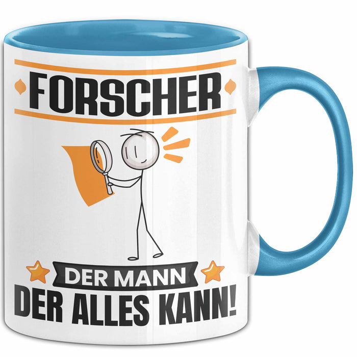 Forscher Tasse Geschenk für Forscher Der Mann Der Alles Kann Geschenkidee zum Geburtstag Blau Trendation