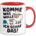 Schaf Tier Bauer Tasse Becher Geschenk Lustige Geschenkidee Spruch Komme Was Wolle Ich Schaf Das Rot Trendation