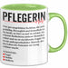 Pflege Krankenschwester Wertschätzung Tasse Geschenk Lustige Geschenkidee Spruch Pflegerin Grün Trendation