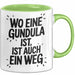Gundula Tasse Geschenk Wo Eine Gundula Ist Ist Auch Ein Weg Geschenkidee Becher mit Name Grün Trendation