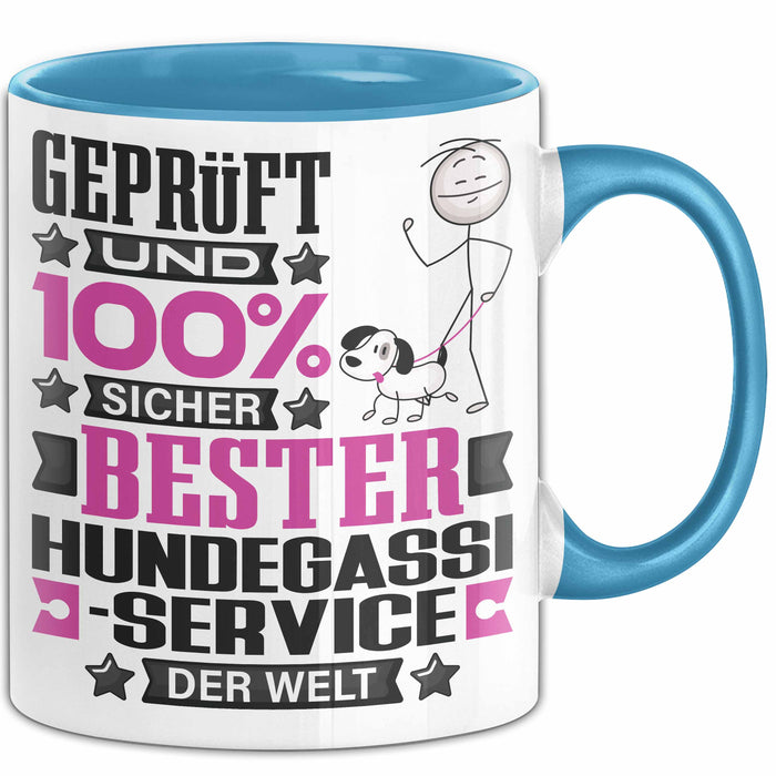 Hundegassi-Service Geschenk Lustiger Spruch für Hundegassi-Service Geschenkidee Bester Hundegassi-Service Der Welt Blau Trendation