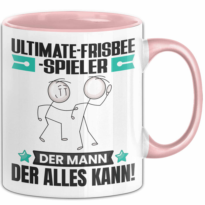 Ultimate-Frisbee-Spieler Tasse Geschenk für Ultimate-Frisbee-Spieler Der Mann Der Alles Kann Geschenkidee zum Geburtstag Rosa Trendation