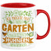 Hobby-Gärtner Geschenk Tasse Ich Möchte Nur In Meinem Garten Arbeiten Hühner Liebhaber Landwirt Bauer Geschenkidee Kaffee-Becher Rot Trendation