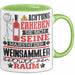 Weinsammler Geschenk Tasse Lustiger Spruch Erheben Sie Sich Der Weinsammler Betritt den Raum Grün Trendation