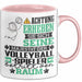 Volleyballspieler Geschenk Tasse Lustiger Spruch Erheben Sie Sich Der Volleyballspieler Betritt den Raum Rosa Trendation