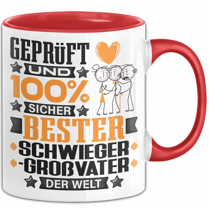 Schwiegergroßvater Geschenk Lustiger Spruch für Schwiegergroßvater Geschenkidee Bester Schwiegergroßvater Der Welt Rot Trendation