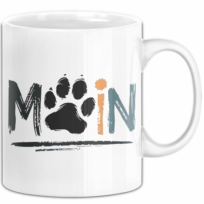 Hund Tierliebhaber Tasse Geschenk Lustige Geschenkidee Spruch Moin Weiß Trendation